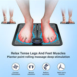 EMS Foot Massager Mat Electric Pad Blood Muscle Circulation Relief Pain LED USB