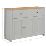 vidaXL Sideboard Grey 112x35x81 cm