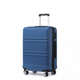 K1871-1L - Kono ABS 20 Inch Sculpted Horizontal Design Cabin Luggage - Navy Blue