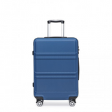 K1871-1L - Kono ABS 28 Inch Sculpted Horizontal Design Suitcase - Navy Blue