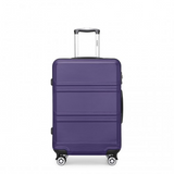 K1871-1L - Kono ABS 20 Inch Sculpted Horizontal Design Cabin Luggage - Purple