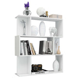 vidaXL Book Cabinet/Room Divider High Gloss White 80x24x96 cm Engineered Wood