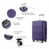 K1871-1L - Kono ABS 28 Inch Sculpted Horizontal Design Suitcase - Purple