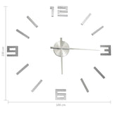 vidaXL 3D Wall Clock Modern Design Silver 100 cm XXL