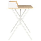 vidaXL Desk White and Natural 80x50x84 cm