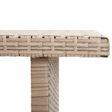 vidaXL Garden Table Beige 110x60x67 cm Poly Rattan