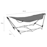 vidaXL Hammock with Foldable Stand Grey