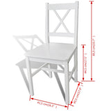 vidaXL Dining Chairs 2 pcs White Pinewood