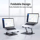 Ipad Swivel Tablet Desk Stand Aluminum Holder Desktop Foldable