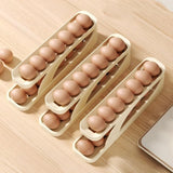 2 Tier Egg Dispenser Auto Rolling Egg Holder Refrigerator Rolldown Storage Rack