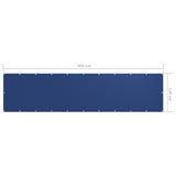 vidaXL Balcony Screen Blue 120x500 cm Oxford Fabric