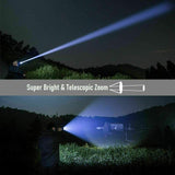 High Power 12000000 Lumen Ultra Bright Torch On - Aluminum Flashlight LED Rechargeable UK