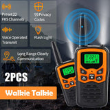 2Pcs Walkie Talkies Electronic Long Range Walky Talky 8km UHF Backlit LCD NEW