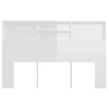 vidaXL Headboard Cabinet High Gloss White 160x19x103.5 cm