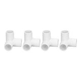 10PCS 3 Way Pipe Fittings PVC Plastic Right Angle Tee Corner Connector 20mm Inner Diameter White