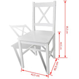 vidaXL Dining Chairs 6 pcs White Pinewood