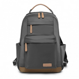 BPM2431 - Miss Lulu Stylish Backpack with Laptop Sleeve and Multiple Pockets and Trolley Sleeve - Grey And Apricot