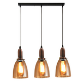 3 Head Retro Ceiling Light Glass Vintage Industrial E27 Base Holder Pendant Lamp UK~2095