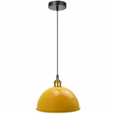 Yellow Retro Pendant Light Industrial Lights 40cm Metal Shade Chandelier~1850