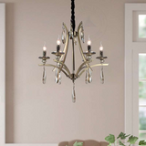6 Light Crystal Outdoor Chandeliers Light Adjustable Candle Ceiling Pendant Fixture ~4619
