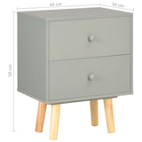 vidaXL Bedside Cabinets 2 pcs Grey 40x30x50 cm Solid Pinewood