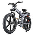 ENGWE X26 19.2Ah+10Ah Dual Batteries 1000W Folding Electric Bike 26*4.0 Inch Fat Tire 120-150km Mileage Range E Bike for Mountain Snowfield Road Triple Suspension System Dual Oil Disc Brake for All-Terrain Roads Mountain E-Bike