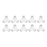 10PCS 3 Way Pipe Fittings PVC Plastic Right Angle Tee Corner Connector 20mm Inner Diameter White