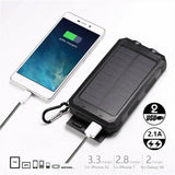 20000mAh Solar Power Bank Waterproof 2USB LED Solar Battery Charger For Cell Phone