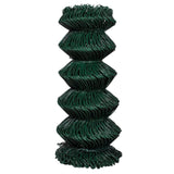 vidaXL Chain Link Fence Steel 0,8x25 m Green