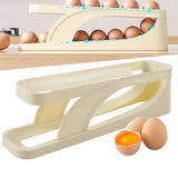 2 Tier Egg Dispenser Auto Rolling Egg Holder Refrigerator Rolldown Storage Rack