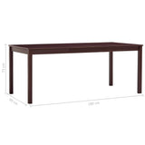 vidaXL Dining Table Dark Brown 180x90x73 cm Pinewood