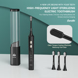 Caredite Newest Travel Electronic Toothbrush With Ultraviolet Disinfection Function Case Suit, 4 Cleaning Modes With 3 Power Model, 45 Days Long Lasting Battery Life