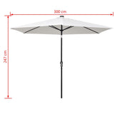 vidaXL LED Cantilever Garden Parasol 3 m Sand White