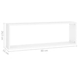 vidaXL Wall Cube Shelf 2 pcs White 80x15x26.5 cm Engineered Wood