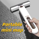 New Portable Mini Mop Head, Lazy Hand Wash-Free Strong Absorbent Mop Multifunction Portable Squeeze Cleaning Mop Desk Window Glass Cleaner