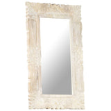 vidaXL Mirror White 80x50 cm Solid Mango Wood