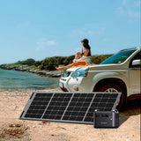 Aferiy 2000W Portable Power Station Set with 2* 200W Solar Panel, 1997Wh/624000mAh LiFePO4 Storage Battery, UPS Uninterruptible Device Power Supply For Energy Saving Camping Outdoors UK Plug