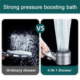 3 Modes Black Shower Head With Filter High Pressure Water Saving Massage Body Scalp