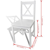 vidaXL Dining Chairs 4 pcs White Pinewood