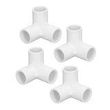 10PCS 3 Way Pipe Fittings PVC Plastic Right Angle Tee Corner Connector 20mm Inner Diameter White