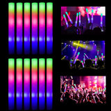 50-100pc LED Foam Sticks Flashing MultiColor Glow In Dark Light Up Party Concert