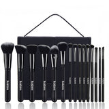 15Pcs Black Travel Makeup Brushes Woman Set With Bag Foundation Eyeliner Eyeshadow