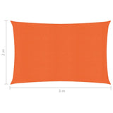 vidaXL Sunshade Sail 160 g/m² Orange 2x3 m HDPE