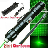 532NM Green Laser Light Pointer Pen Rechargeable Visible Beam Torch 1000 Meters - Powerful Laser Lights