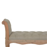 Carved French Style Mud Linen Bench-5