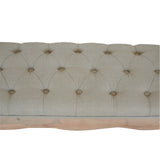 Carved French Style Mud Linen Bench-2