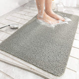 Soft PVC Nonslip Shower Mat Anti Mould Loofah Style Bath Mat - Grey