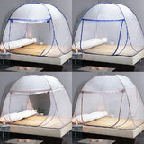 Yurt Mosquito Net Pop-Up Netting Tent Lace Cover with Double Doors 180 x 200cm - Coffee