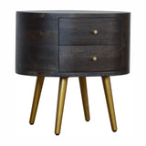 Ash Black Bedside with Brass Legs-7