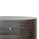 Ash Black Bedside with Brass Legs-4